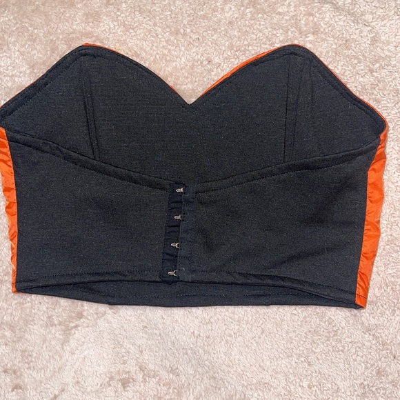 Bustier, size small, orange and black, two side pockets, pre-owned, sexy - Picture 7 of 15